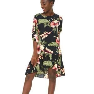 Hawaii Hangover Womens Black Rafelsia Rayon XXL Dress Luau Tropical Vacation